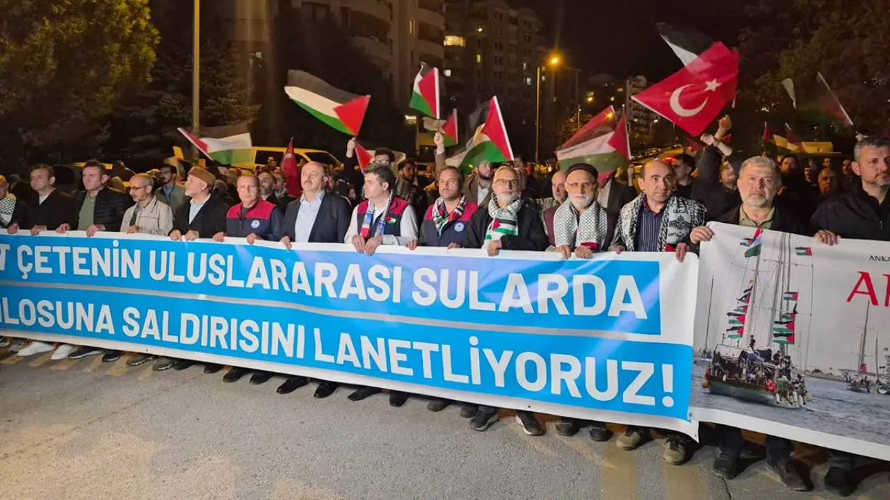 Ankara’da ABD Büyükelçiliği Önünde “Sumud Filosu” Protestosu